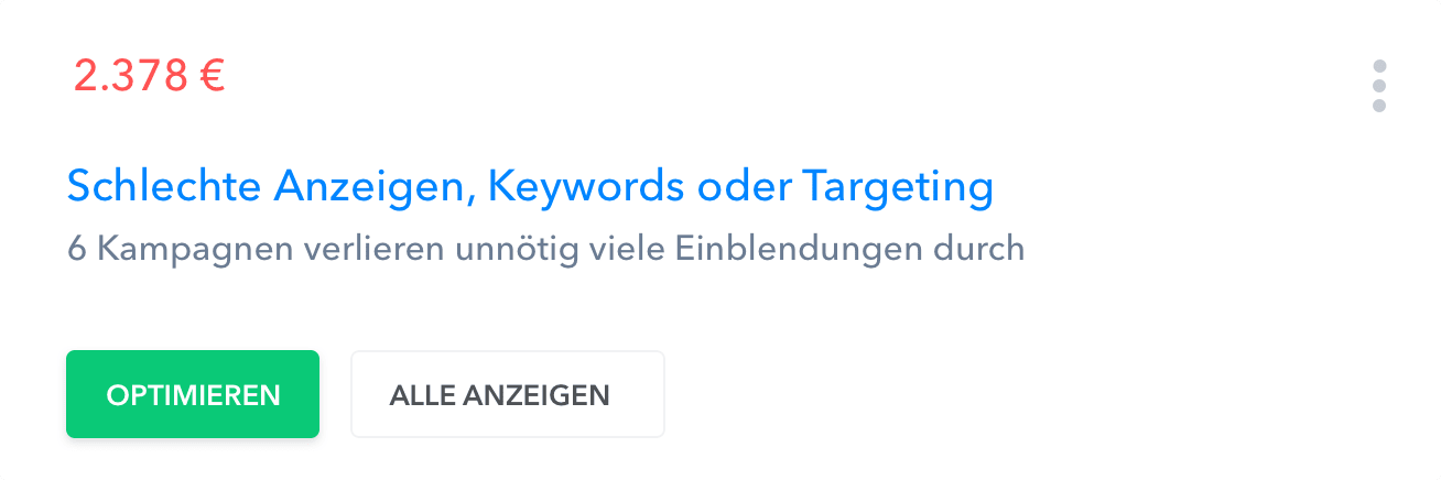 eMarketing campaign management interface